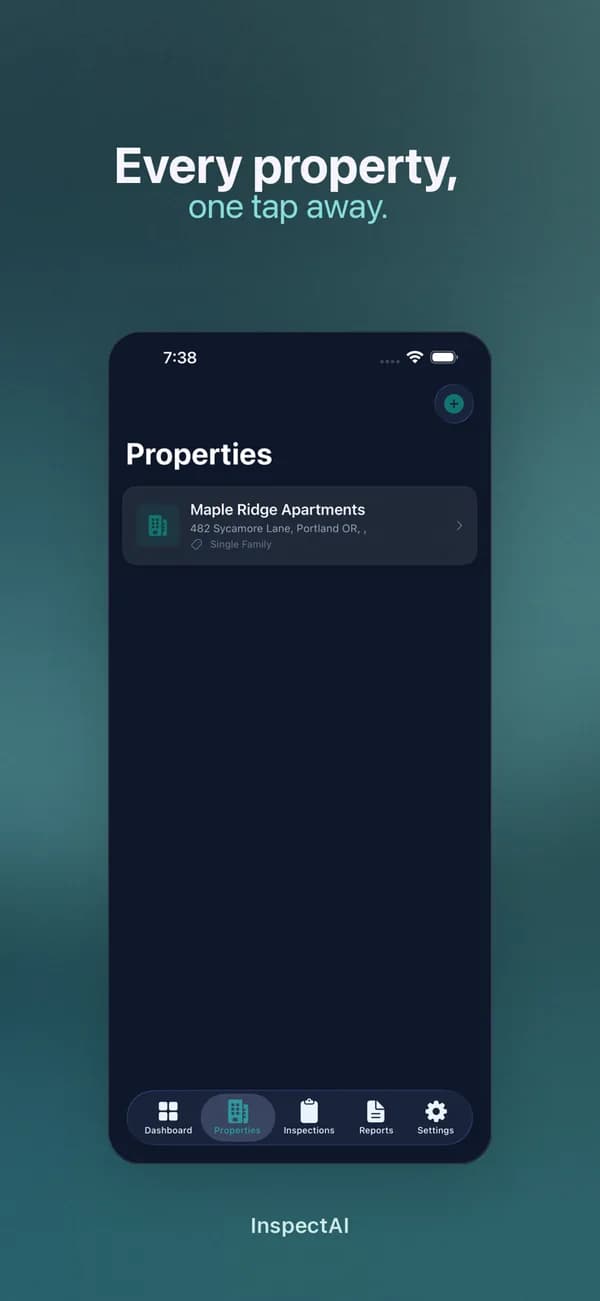 The InspectAI properties list