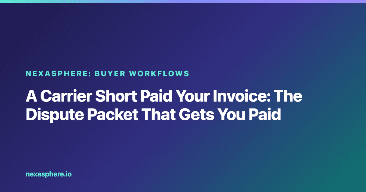 A Carrier Short Paid Your Invoice: The Dispute Packet That Gets You Paid