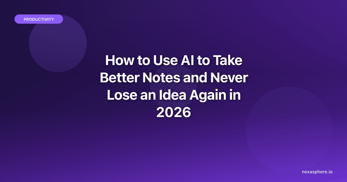 How to Use AI to Take Better Notes and Never Lose an Idea Again in 2026