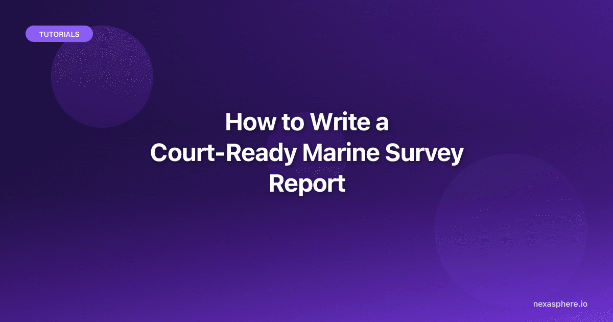 How to Write a Court-Ready Marine Survey Report